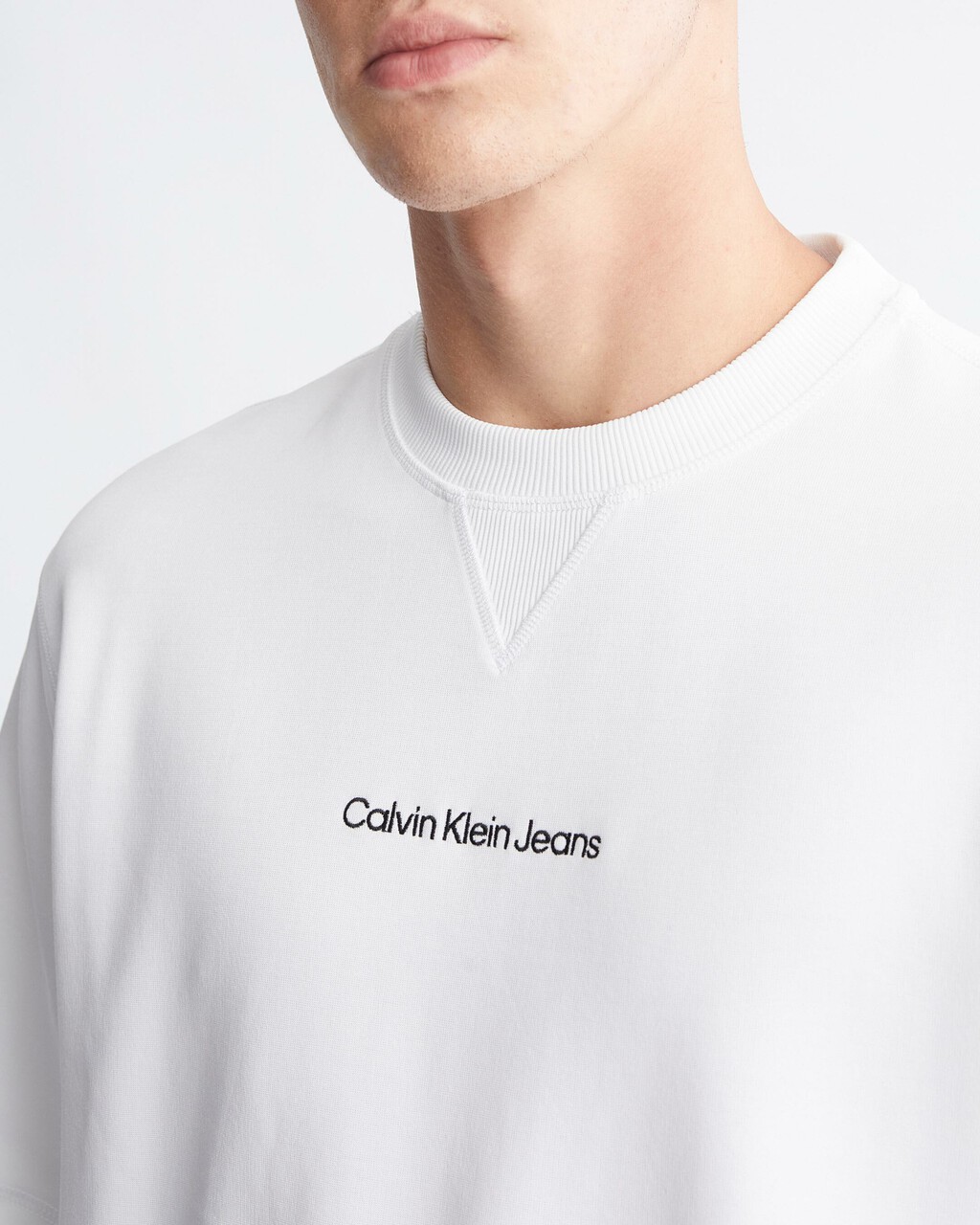 Institutional Logo Sweatshirt, Bright White, hi-res